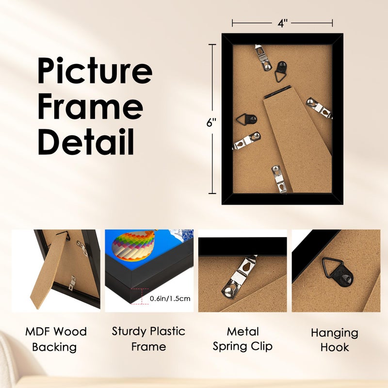 FixSmith 4x6 إطار الصورة إطارات الصور السود - Image 5