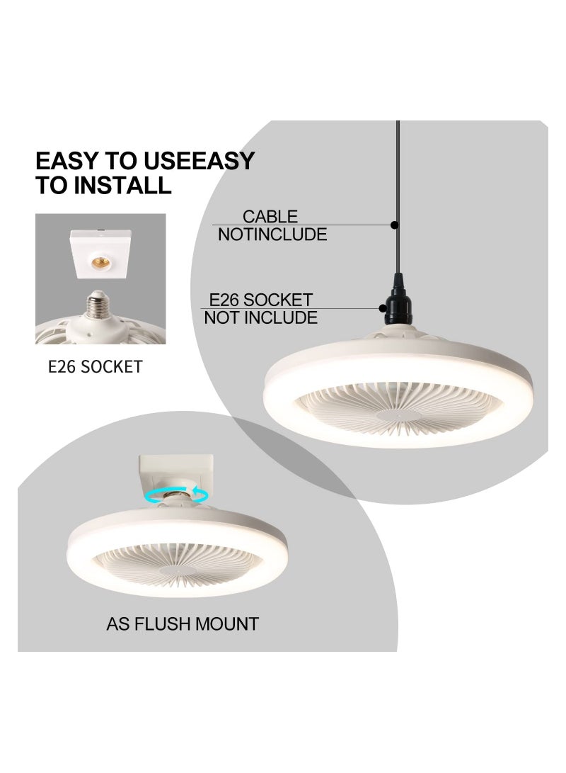 KASTWAVE Ceiling Fan with Lights, Ceiling Light with Silent Fan Delier with Remote Control or Switch Control, Easy Installation Lamp Holder for Indoor, Living Room, Bedroom, White - Image 5