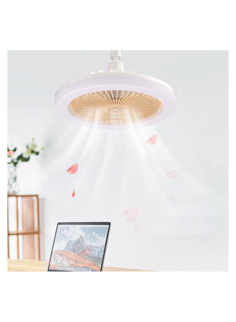 KASTWAVE Ceiling Fan with Lights, Ceiling Light with Silent Fan Delier with Remote Control or Switch Control, Easy Installation Lamp Holder for Indoor, Living Room, Bedroom, White - Image 2