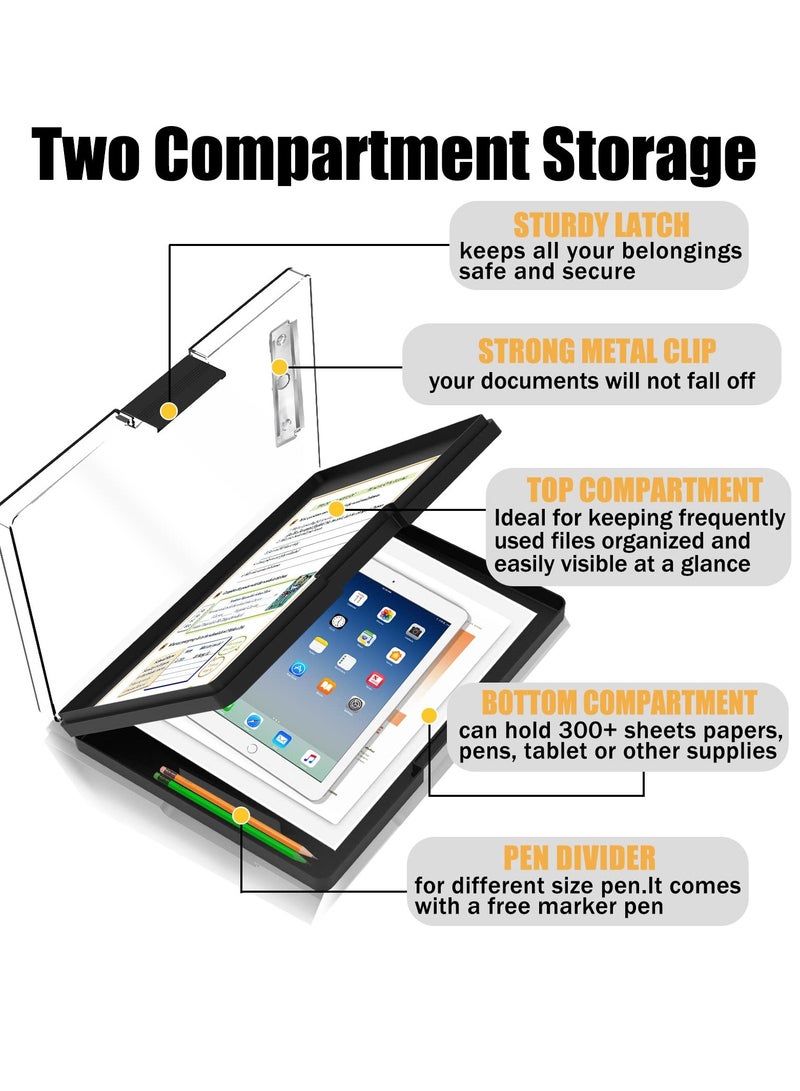 Heavy Duty Clipboard with Storage, 34"x24", 2 Compartments, Includes Dry Erase Pen and Holder, Ideal for Nurses and Coaches - Image 3