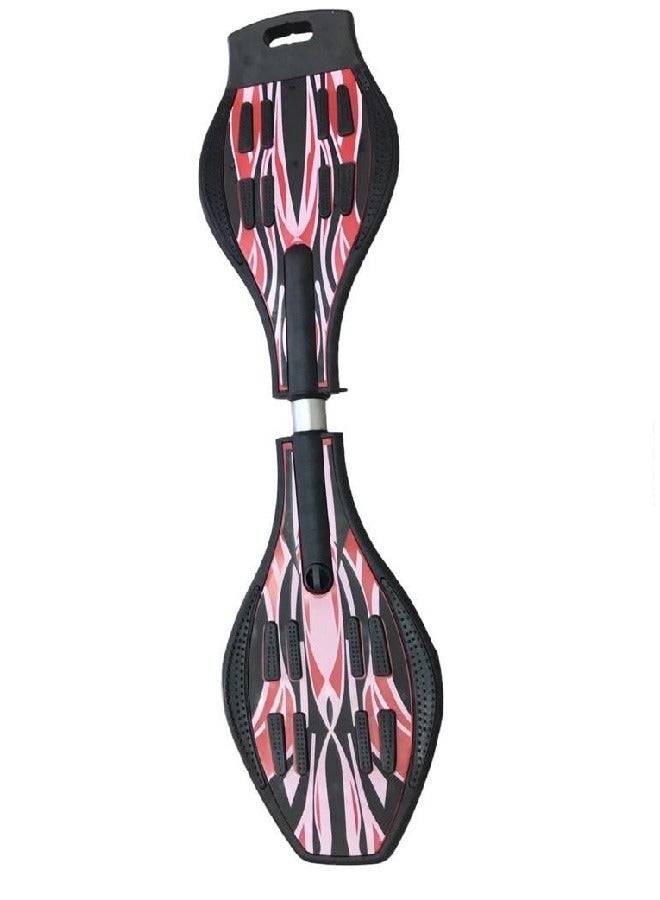 Skate Board Wave Skate Board with Carry Bag .Flash Colorful Light on Wheels (Multi Color and Multi Design) (Red WaveBoard) - Image 1