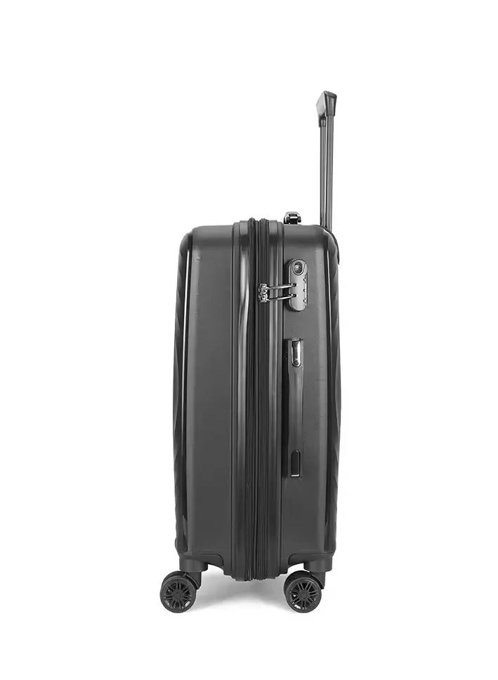 Expandable travel bag, size 24 inches, equipped with a TSA lock, steel structure and swivel wheels, black color Shock resistant, suitable for airports  - Image 3