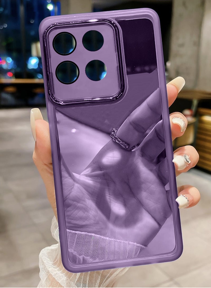 Wtech Motorola Edge 60 Pro 5G 2025 Soft Transparent TPU Camera Protection Silicone Ultra Thin Phone Stylish Electroplated Camera Border Back Case Cover - Eggplant Purple - Image 2