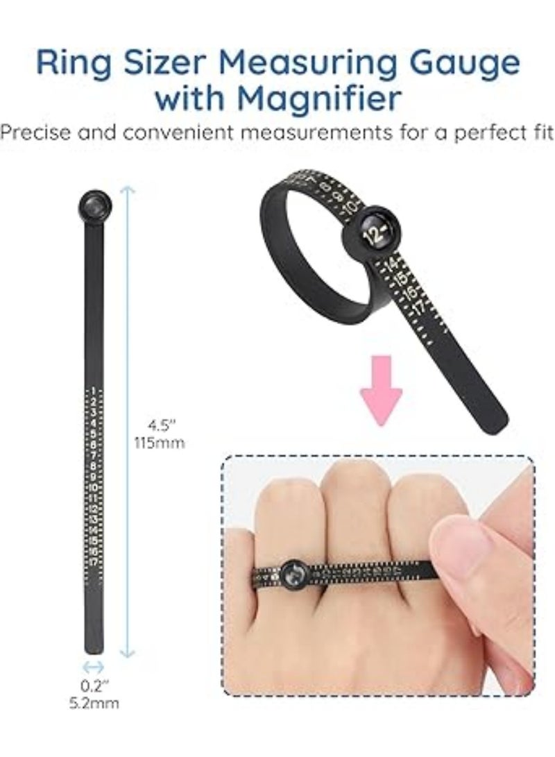saykfoe 31 Pcs Ring Size Adjuster with Ring Size Measuring Tool for Loose Rings, Sizer Adjuster for Ring Too Big, Plug-in Invisible Ring Spiral, Fit Any Rings Sizes - Image 2