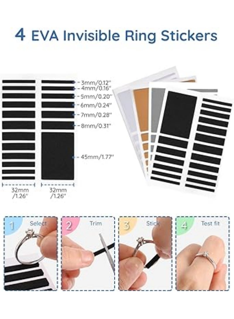 saykfoe 31 Pcs Ring Size Adjuster with Ring Size Measuring Tool for Loose Rings, Sizer Adjuster for Ring Too Big, Plug-in Invisible Ring Spiral, Fit Any Rings Sizes - Image 5