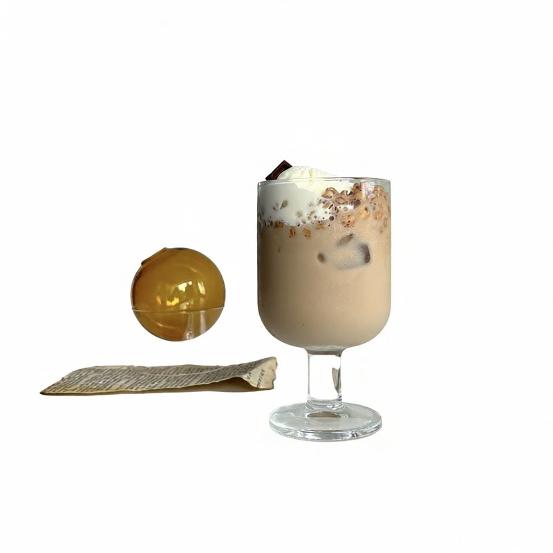 French Pattern Short Stem Glass Goblet - Iced Coffee Juice Milk Cup - Image 2