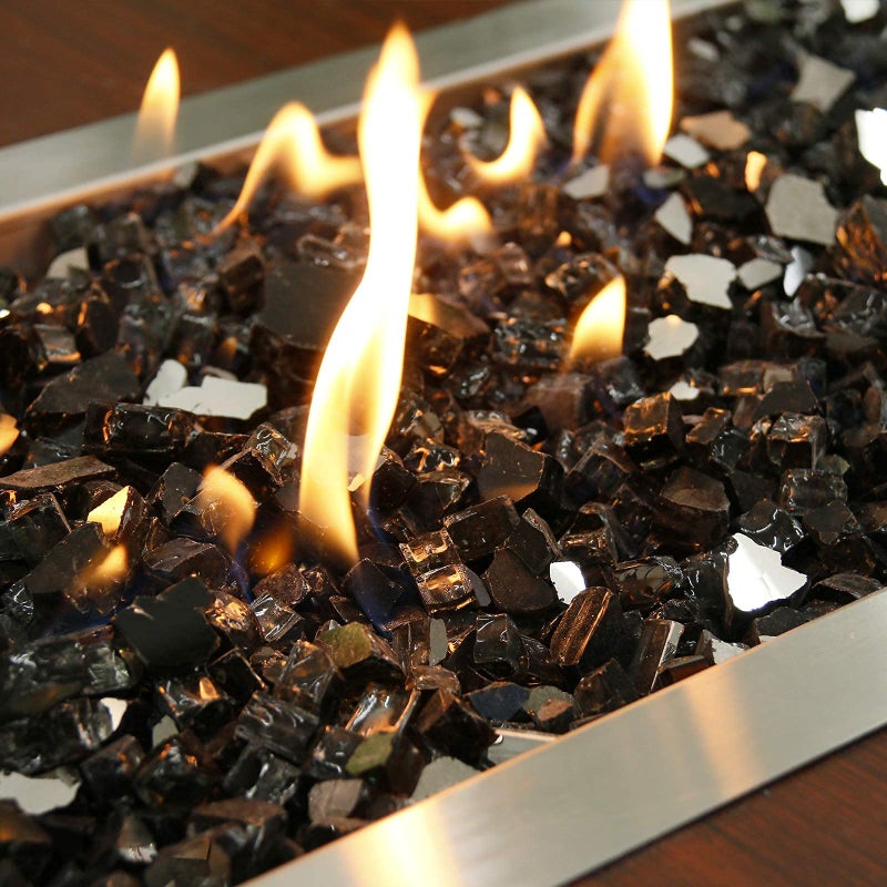 Grisun Onyx Black Fire Glass For Fire Pit  1/2 Inch High Luster Reflective Tempered Glass Rocks For Natural Or Propane Fireplace  Safe For Outdoors And Indoors Firepit Glass  10 Pounds - Image 2