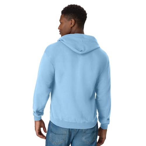Hanes Mens FullZip EcoSmart Hoodie Light Blue Large - Image 3