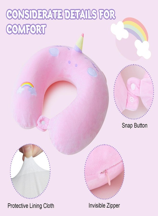 Cirorld Travel Pillow for Kids Adult Cute Neck Pillow for Traveling Memory Foam Airplane Pillow Sleep Mask Animal Flight Pillow Head Rest Neck Support for Cars Long Flights (Pink, 9-12 Y/O) - Image 5