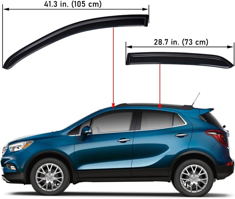 Lightronic مجموعة واقي المطر الجانبي الخارجي Lightronic WV94446 لسيارات بويك إنكور وشيفروليه تراكسي - Image 2