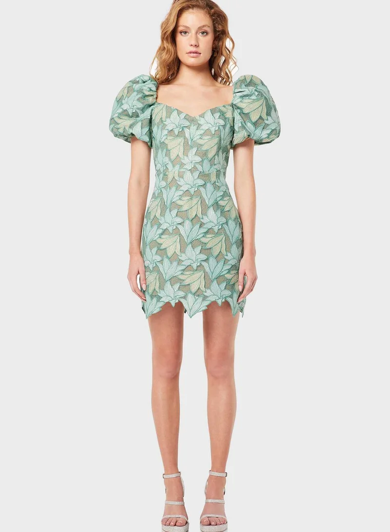 ELLIATT Floral Puff Sleeve Dress