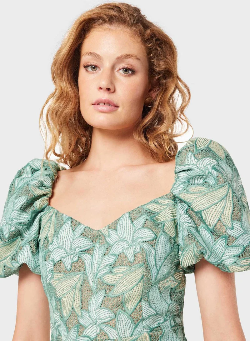 ELLIATT Floral Puff Sleeve Dress