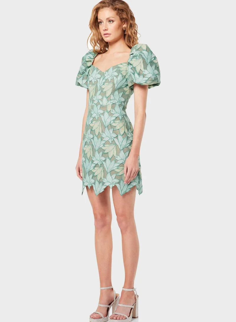 ELLIATT Floral Puff Sleeve Dress