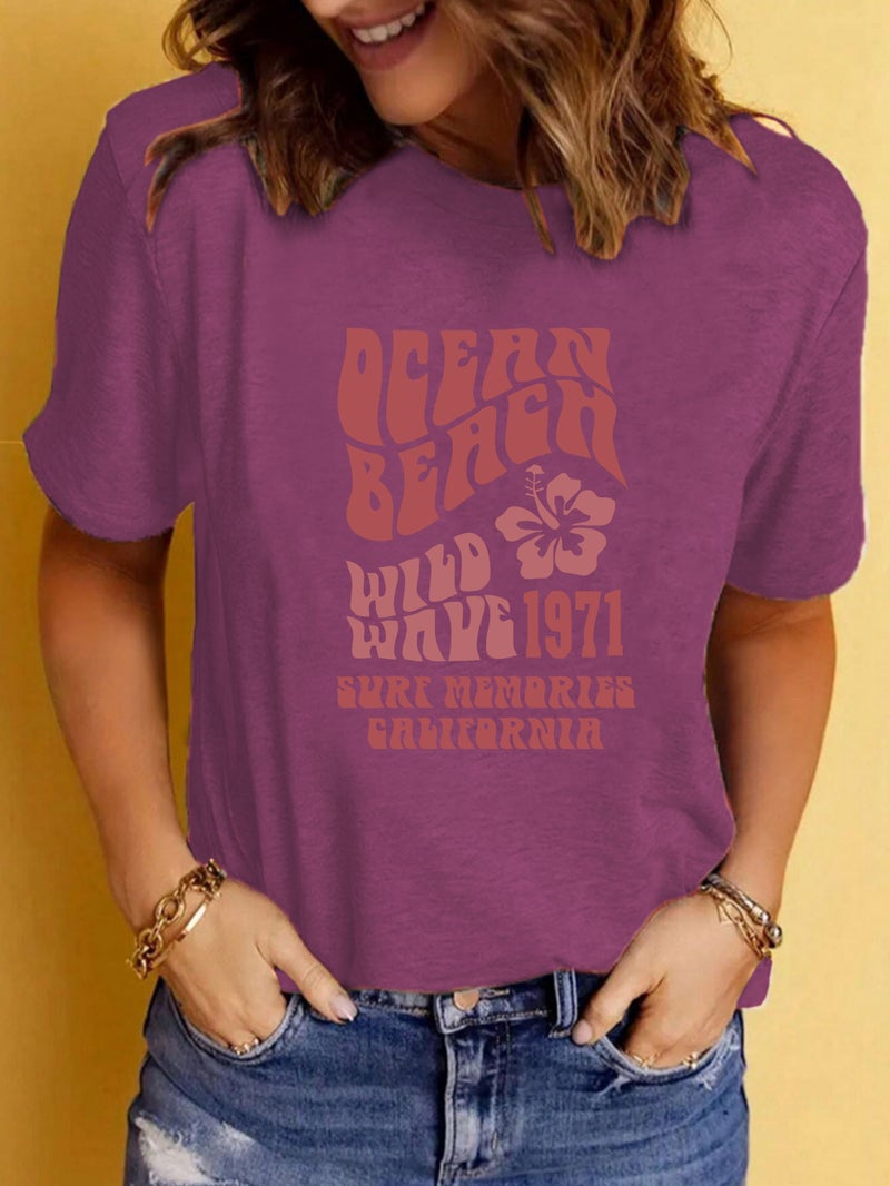 Summer Women'S Clothing Pattern Slogan Printing Crew Neck Short Sleeve Fashion Explosion T-Shirt - Image 4