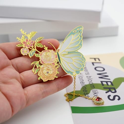 Climberty® Metal Butterfly Bookmark with Red Heart Chain Pendent, Cute Funny Metal Bookmark, Unique Gifts Book Markers for Women Book Lovers, Valentine Mother's Day Christmas New Year Birthday Gift - Image 4