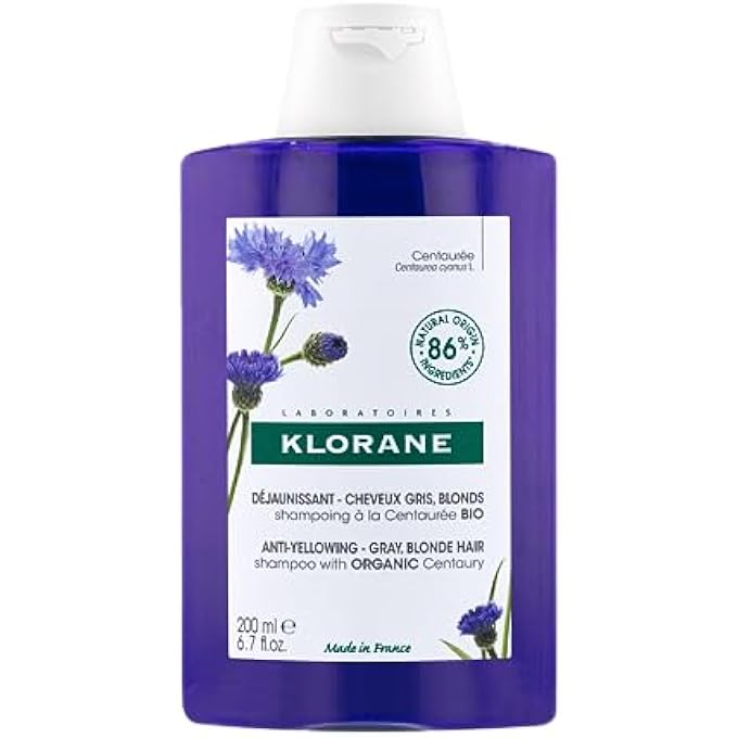 Klorane CENTAURY ANTI-YELLOWING SHAMPOO FOR GREY, BLONDE HAIR 200ML - Image 1