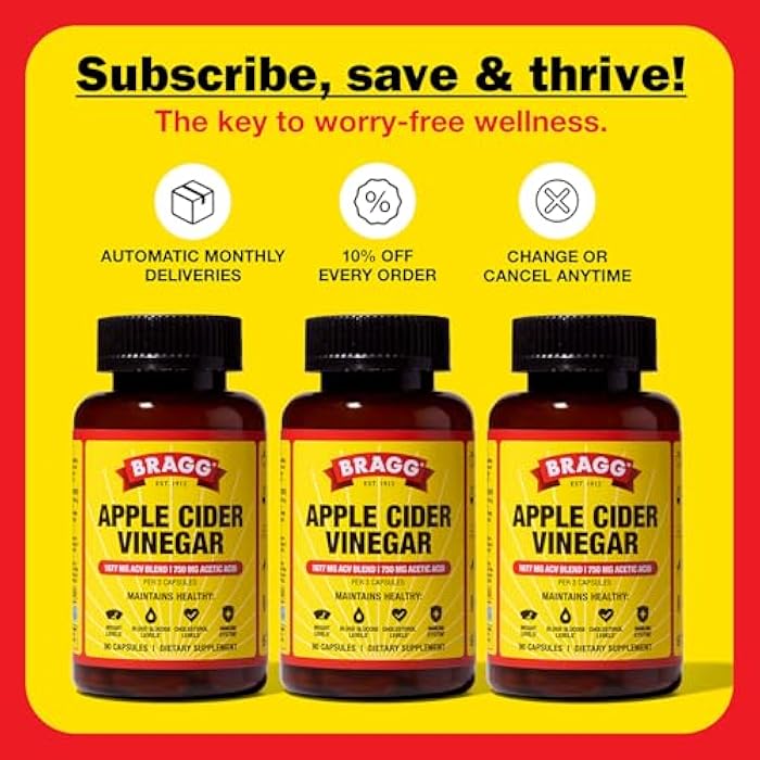 Bragg Apple Cider Vinegar Capsules with Vitamin D and Zinc - (3 Pack) 90 Capsules - Supports The Immune System - Image 5