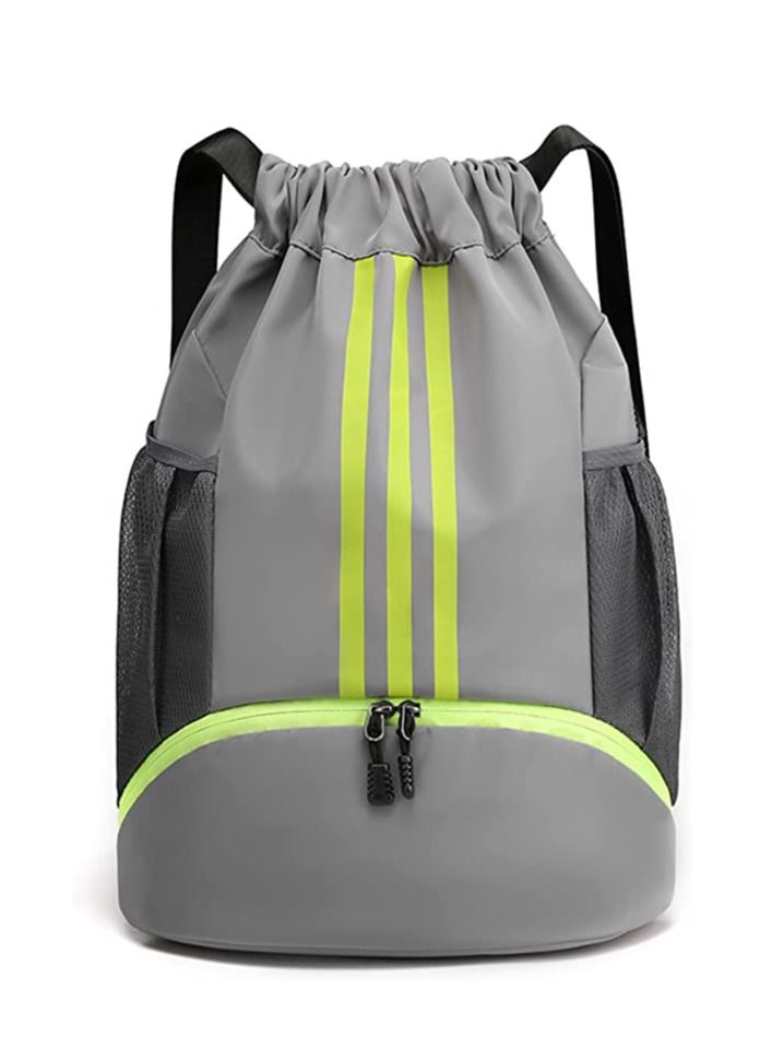 Y&D Drawstring Backpack Bag Gym Sack String Men Women Basketball Bundle Pocket Student School Football Storage Large Capacity Fitness - Image 1
