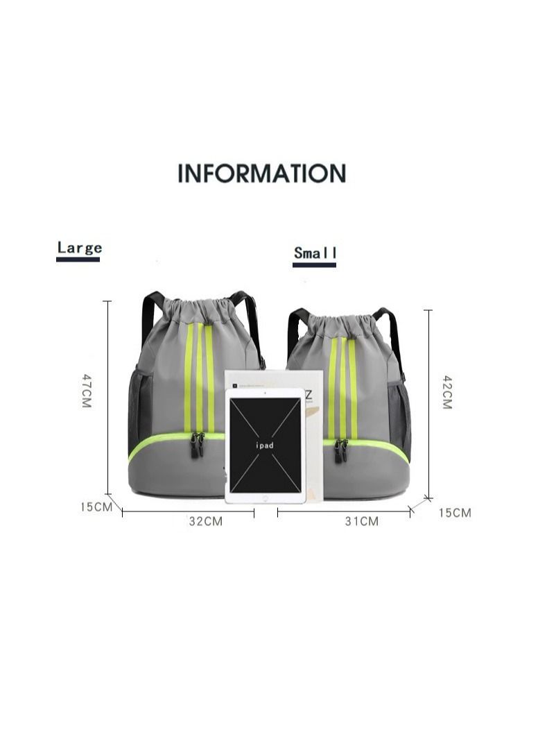 Y&D Drawstring Backpack Bag Gym Sack String Men Women Basketball Bundle Pocket Student School Football Storage Large Capacity Fitness - Image 5