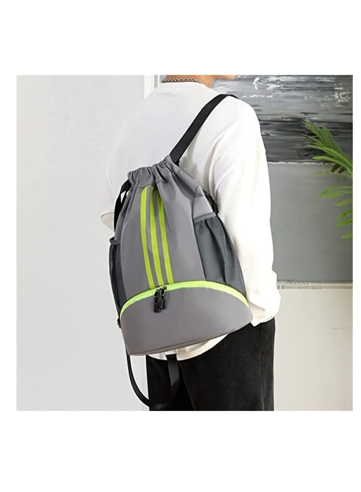 Y&D Drawstring Backpack Bag Gym Sack String Men Women Basketball Bundle Pocket Student School Football Storage Large Capacity Fitness - Image 2