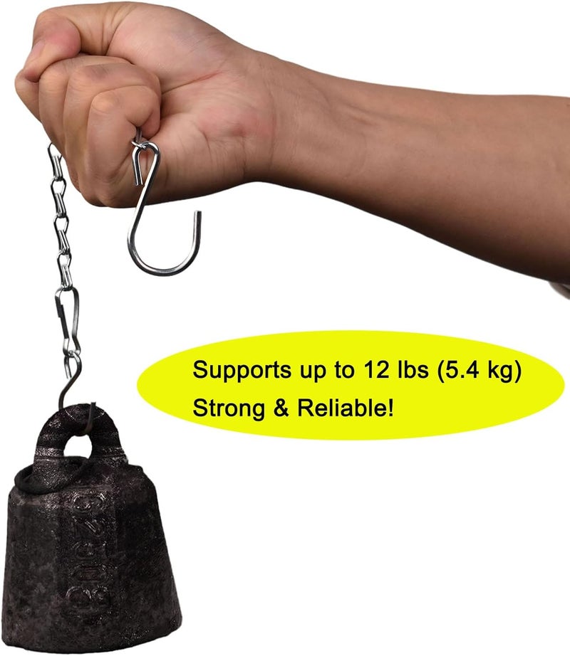 Sersberg 11 Inch Silver Hanging Chain, Small Hanging Basket Chain Kits with Hooks for Bird Feeder Hanging Plant Extender Porch Wind Chime - Image 3