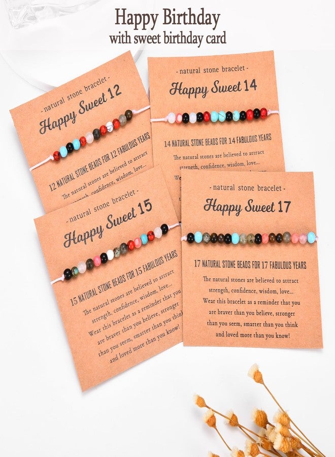 FIEEFX 16th Birthday Gifts for Girls, Sweet 16 Year Old Girls Birthday Gift Ideas, Natural Beads Stone Birthday Bracelet Gifts for 16 Year Old Girl, Happy 16th Birthday Card for Teen Teenage Girl - Image 3