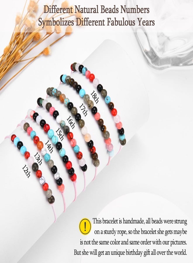 FIEEFX 16th Birthday Gifts for Girls, Sweet 16 Year Old Girls Birthday Gift Ideas, Natural Beads Stone Birthday Bracelet Gifts for 16 Year Old Girl, Happy 16th Birthday Card for Teen Teenage Girl - Image 5
