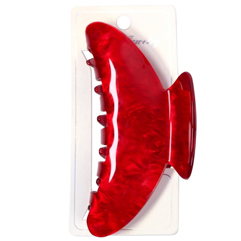 OWIIZI Durable Acetate Hair Clips for Women 4.13" Cute Hair Claw Clips Ponytail Barrette Strong Hold Acrylic Butterfly Jaw Hair Accessories for Girls Long Thick Hair(Red) - Image 1