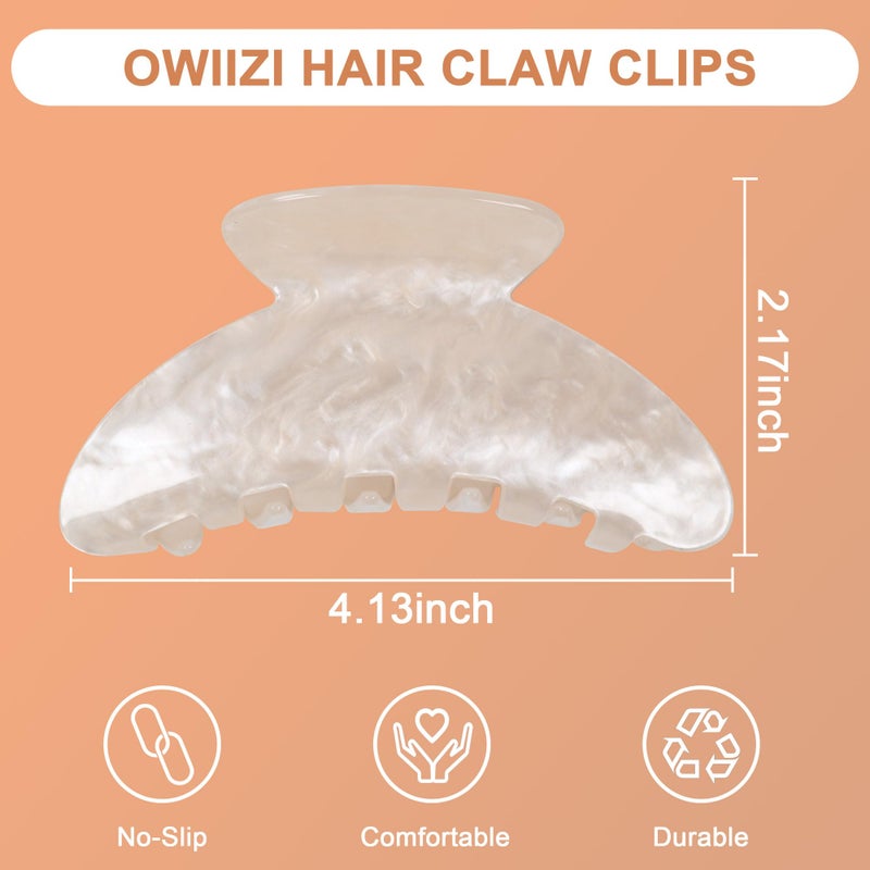 OWIIZI Durable Acetate Hair Clips for Women 4.13" Cute Hair Claw Clips Ponytail Barrette Strong Hold Acrylic Butterfly Jaw Hair Accessories for Girls Long Thick Hair(Red) - Image 4