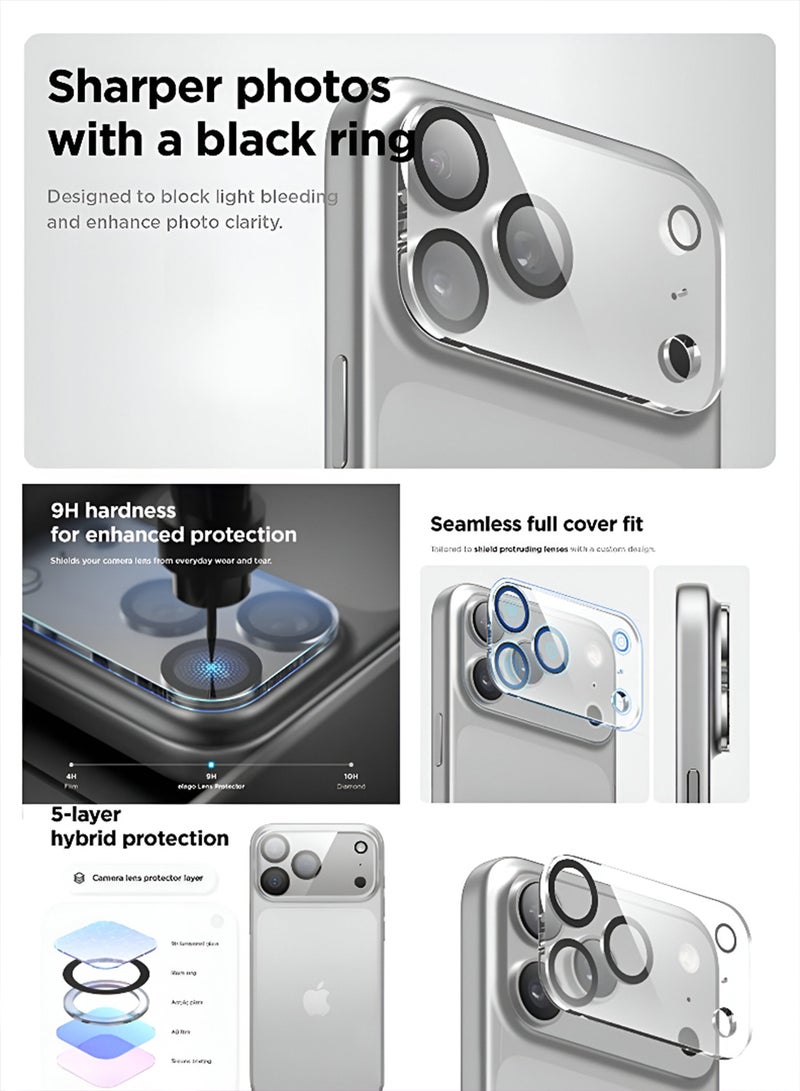 Wtech Apple iPhone 17 Pro 5G 2025 3 in 1 Protection Pack Ultra Clear Shockproof Magsafe Case, E2E Glass Screen Protector and Camera Lens Protector 360 Protection, Easy Installation - Clear/Black - Image 4