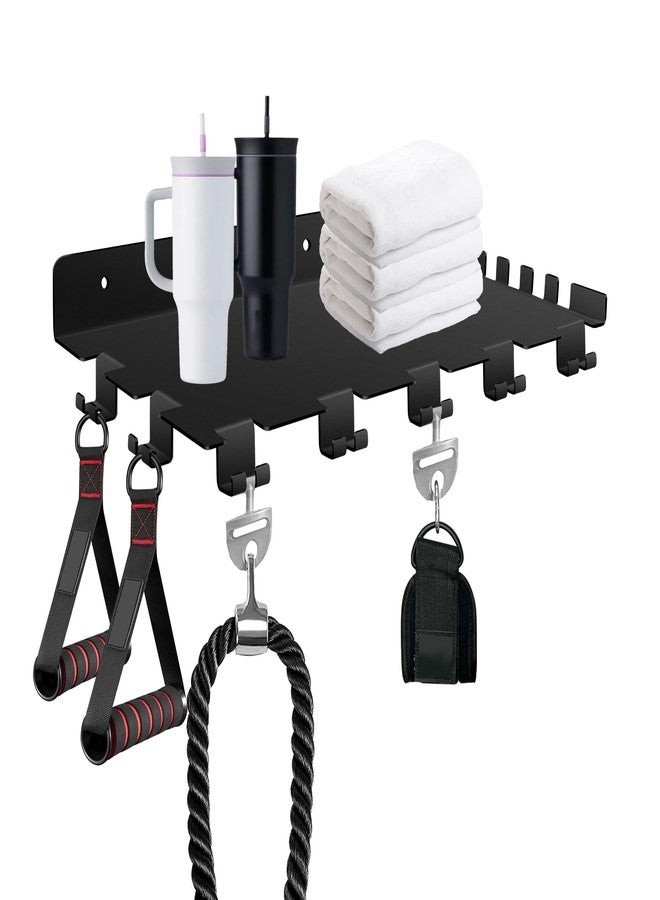 RIMLUFE 16.5 inch Floating Shelf Compatible with Tonal Accessories Organizer Gym Storage Rack Wall Shelves with Hooks, Equipment Storage Wall Decor for Home Gym T Lock Adapter Organizing - Image 1