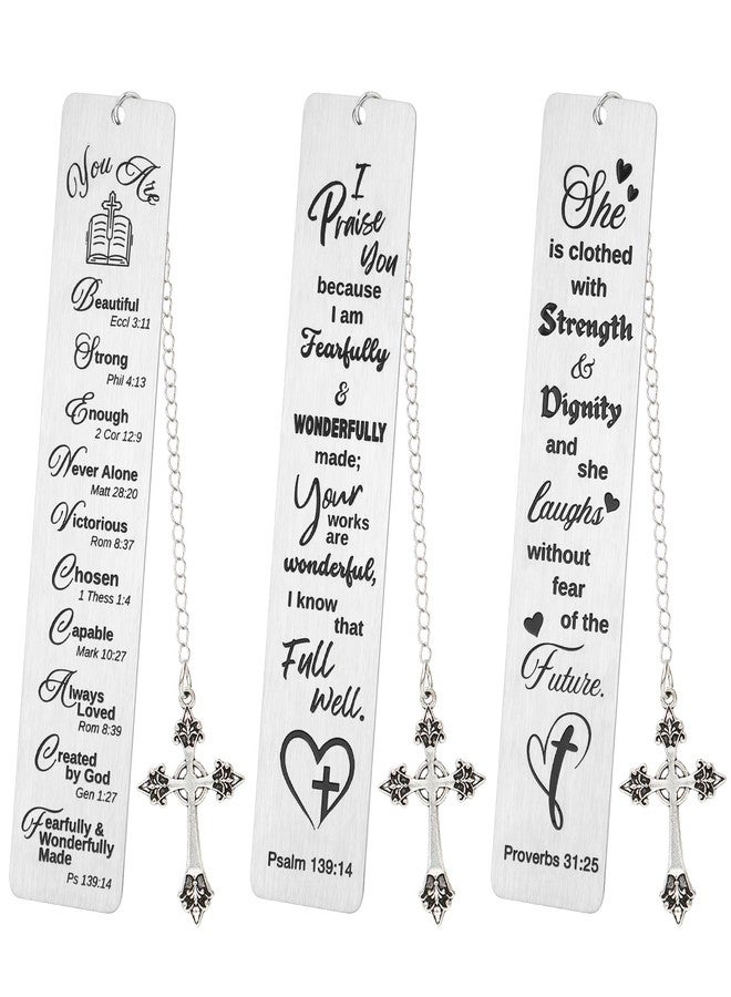 kilofly 3 Pcs Bible Verse Metal Bookmarks Scripture Christian Gifts for Women - Image 1