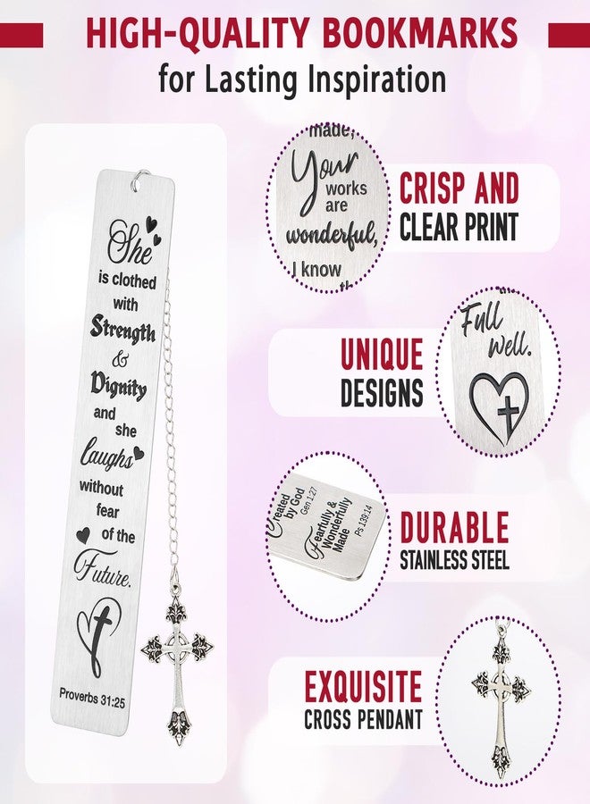 kilofly 3 Pcs Bible Verse Metal Bookmarks Scripture Christian Gifts for Women - Image 3