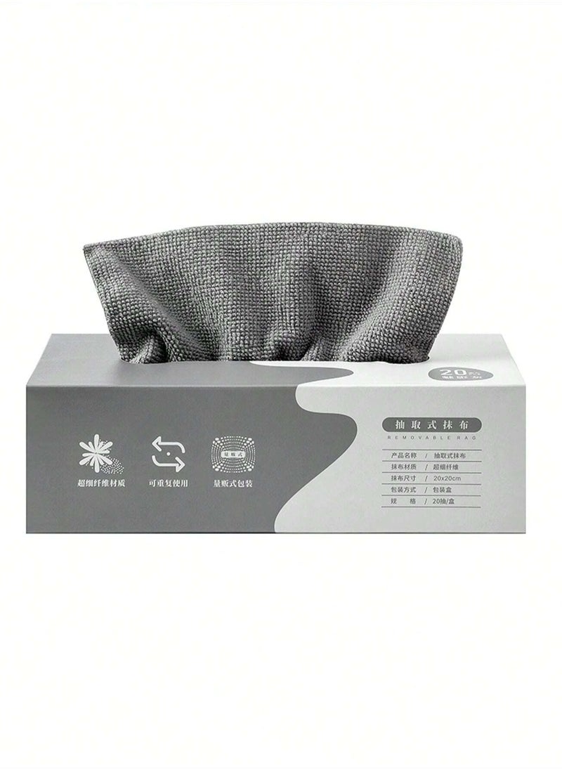 Generic Microfiber Cleaning Towels – 20-Piece Reusable Dish Towels with Dispenser Box, Wet Wipes for Car, Multi-Purpose & Multi-Color Cleaning Cloths  - Image 1