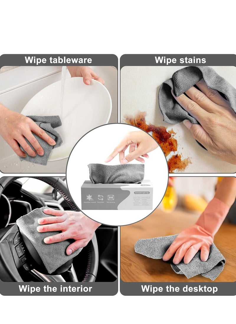 Generic Microfiber Cleaning Towels – 20-Piece Reusable Dish Towels with Dispenser Box, Wet Wipes for Car, Multi-Purpose & Multi-Color Cleaning Cloths  - Image 2