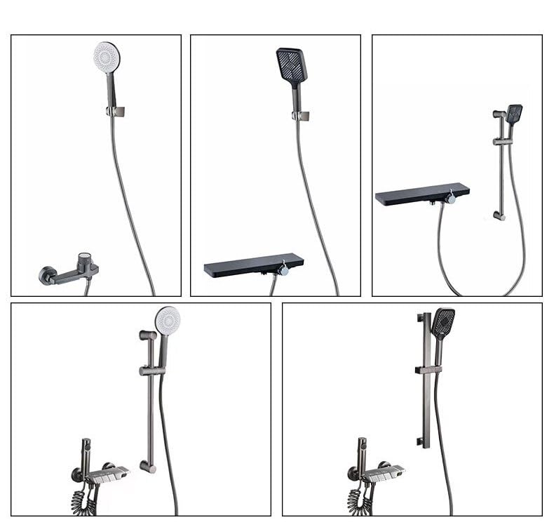 Hs0088 1 Color Shower Set With Lifting Bar Three Speed Rainfall Bathtub Faucet - Image 3