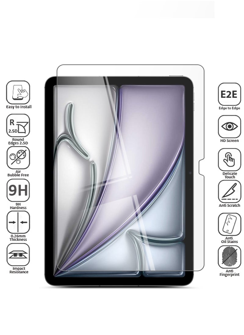Techie - 2 Pack HD Tempered Glass Screen Protector for Apple iPad Air 11 Inch M2 (2024) - Anti Reflection Anti Bubbles 9H Hardness 0.33 mm Rounded Edges Easy Installation - Image 1