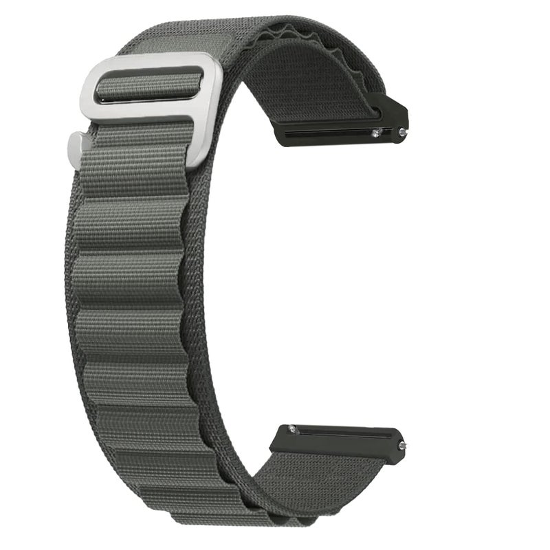 ACM Watch Strap Nylon Loop Compatible with Universal 20mm Size Replacement Strap Smartwatch Sports Hook Band Grey - Image 5