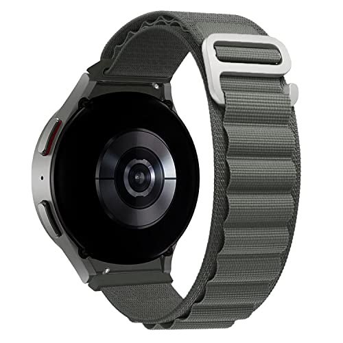 ACM Watch Strap Nylon Loop Compatible with Universal 20mm Size Replacement Strap Smartwatch Sports Hook Band Grey - Image 2