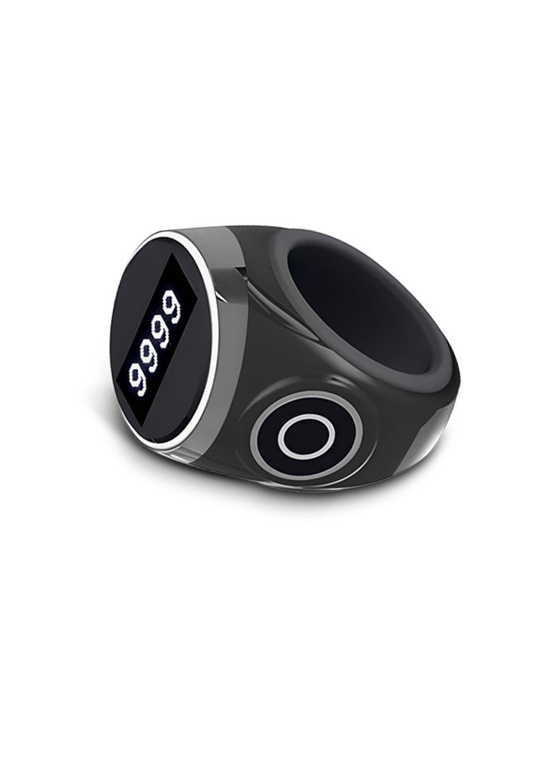 Beauenty - Accurate Tasbeeh Ring Automatic Counting, Muslim Smart Counter with Three Sizes Adjustment, Rechargeable Waterproof Electronic Counter, Perfect for Daily Prayers and Religious Ceremonies, Black - Image 1