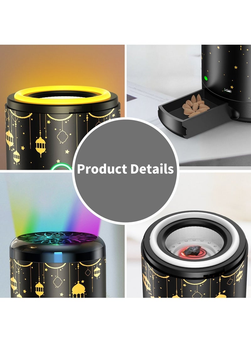 رواية مبخرة مع مصباح LED