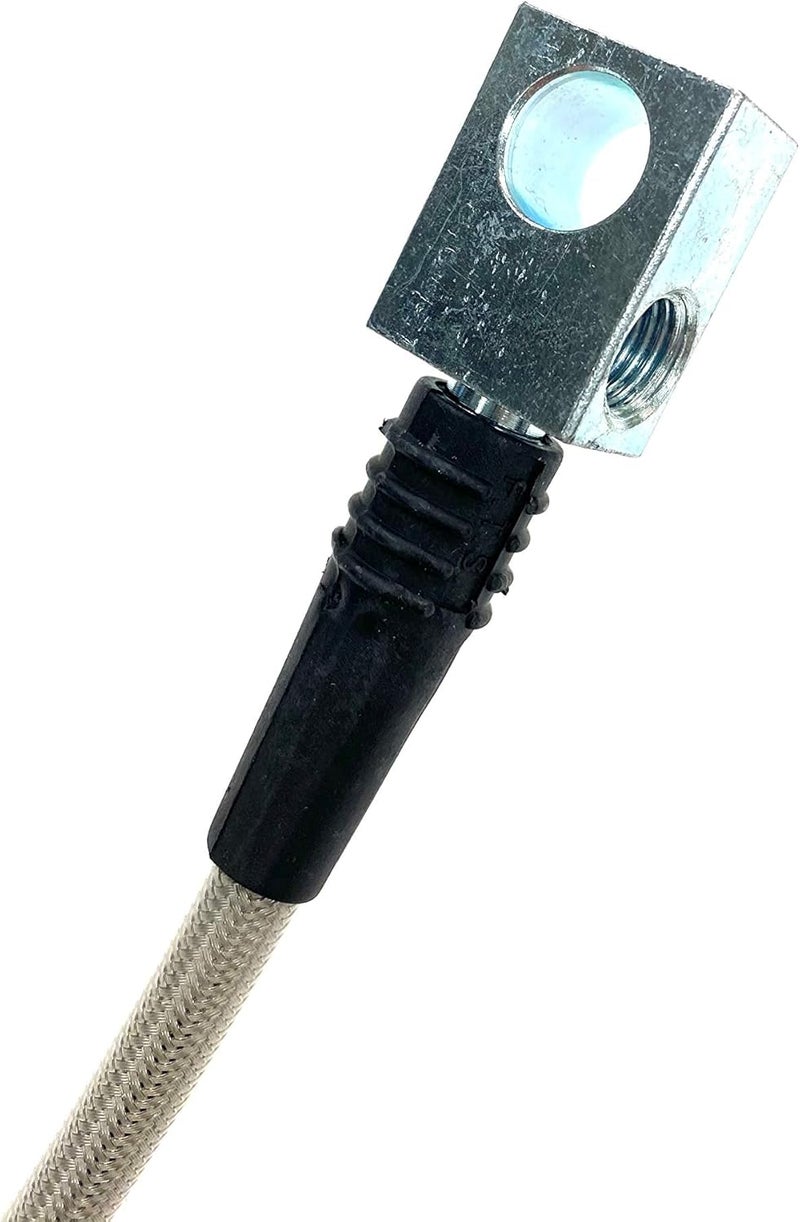 The Stop Shop Universal Rear Braided Stainless Steel Brake Hose - 14 Inches Long with Mounting Block - Image 2