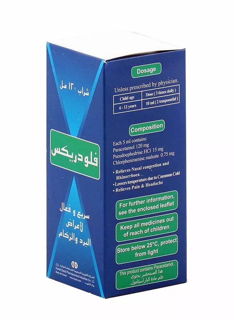 FLUDREX Fast Effective Relief From Cold And Flu Syrup 120Ml - Image 2