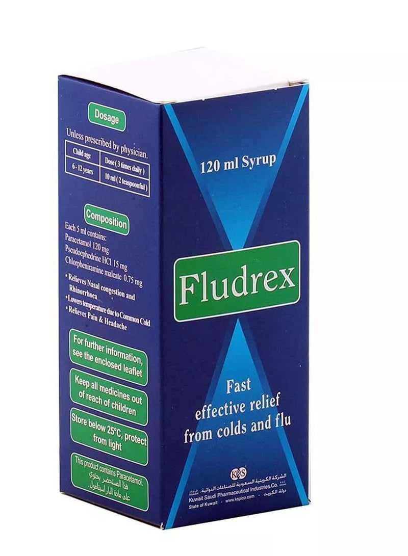 FLUDREX Fast Effective Relief From Cold And Flu Syrup 120Ml - Image 4