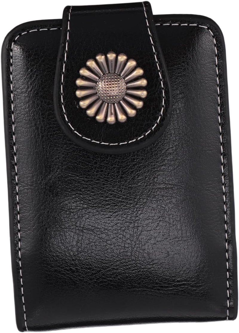 Ciieeo Pu Lipstick Carrying Pouch with Mirror Small Lipsticks Case Portable Lip Gloss Organizer Travel Makeup Bag for Women Black - Image 1