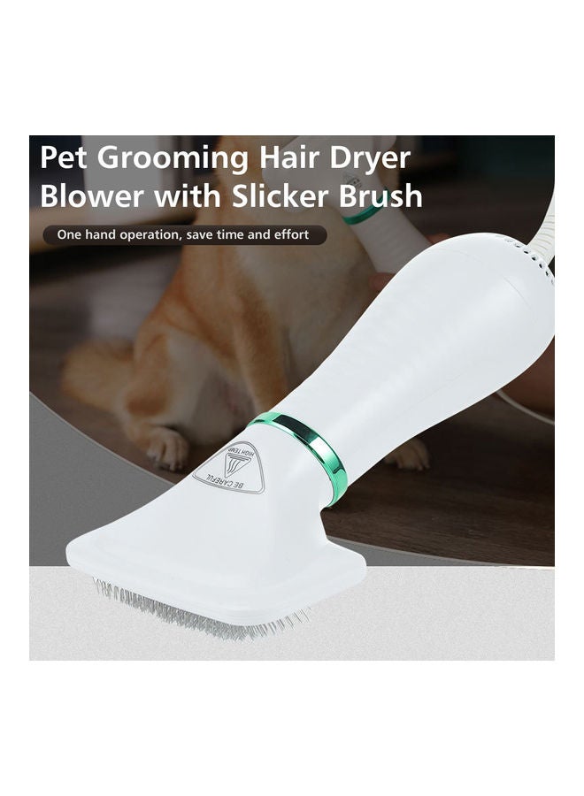 Pet Grooming Hair Dryer Blower with Slicker Brush White 32.60 x 7.70 x 14.70cm - Image 3