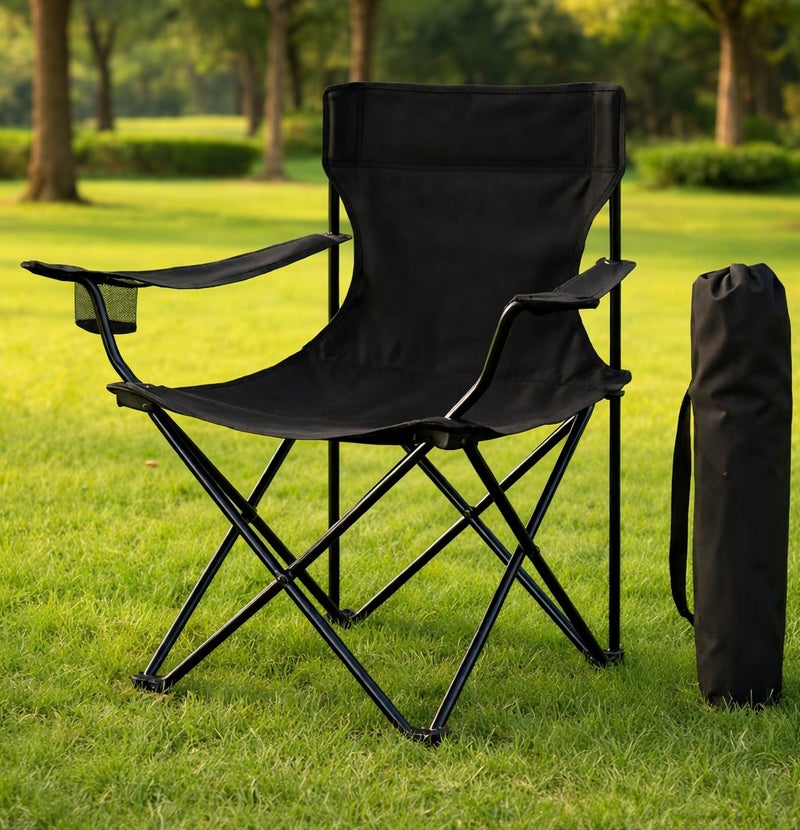 VENDIX Portable Folding Camping Chair Heavy Duty Outdoor Chair with Cup Holder - Image 1