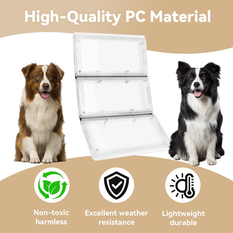 AirVows 3-Panel Airseal Pet Door Replacement Flap,4 Durable Spare Rubber Strips,Compatible with Ideal Pet Product 10.25"x15.75" Extra Large Pet Door,Easy Installation - Image 4