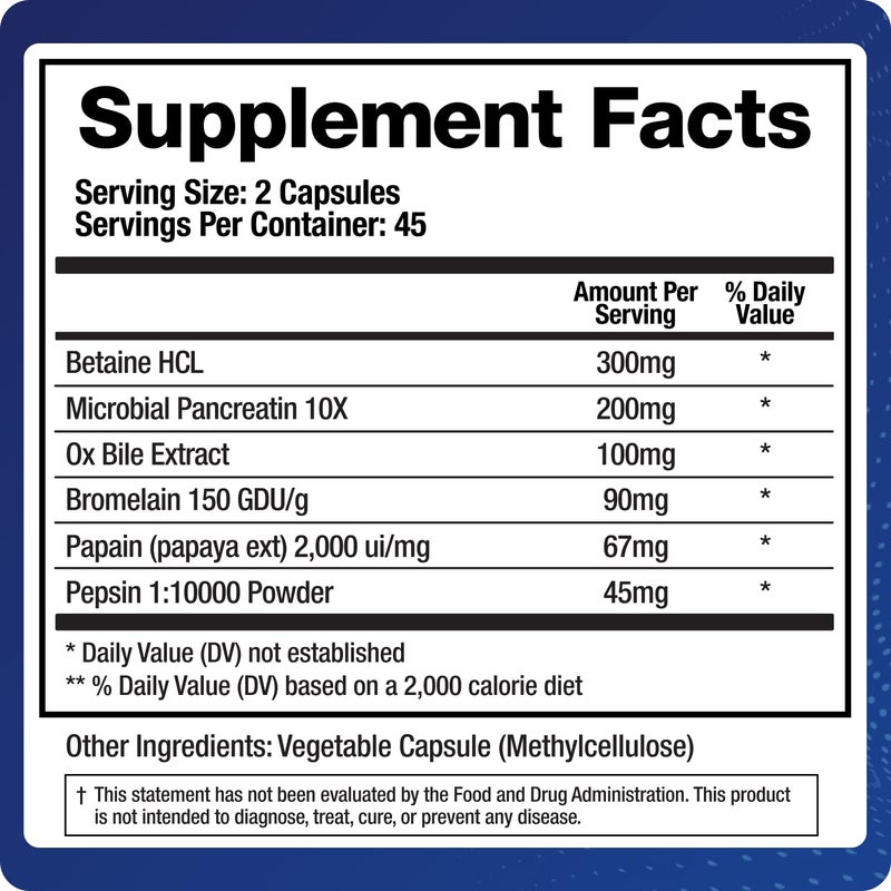 BioMatrix Digestive Enzymes Supplement (90 Capsules) Support Digestion - with Purified Bile, Pancreatin, Plant Enzymes, Ox Bile, Betaine HCL, Support Digestion of Fats Carbohydrates and Proteins - Image 2
