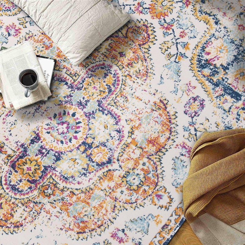 Rugshop Vintage Distressed Bohemian Area Rug for Livingroom,Bedroom,Dining Room â€“ Vibrant Multi-Color Tribal Design, 3'3" x 5' - Image 4